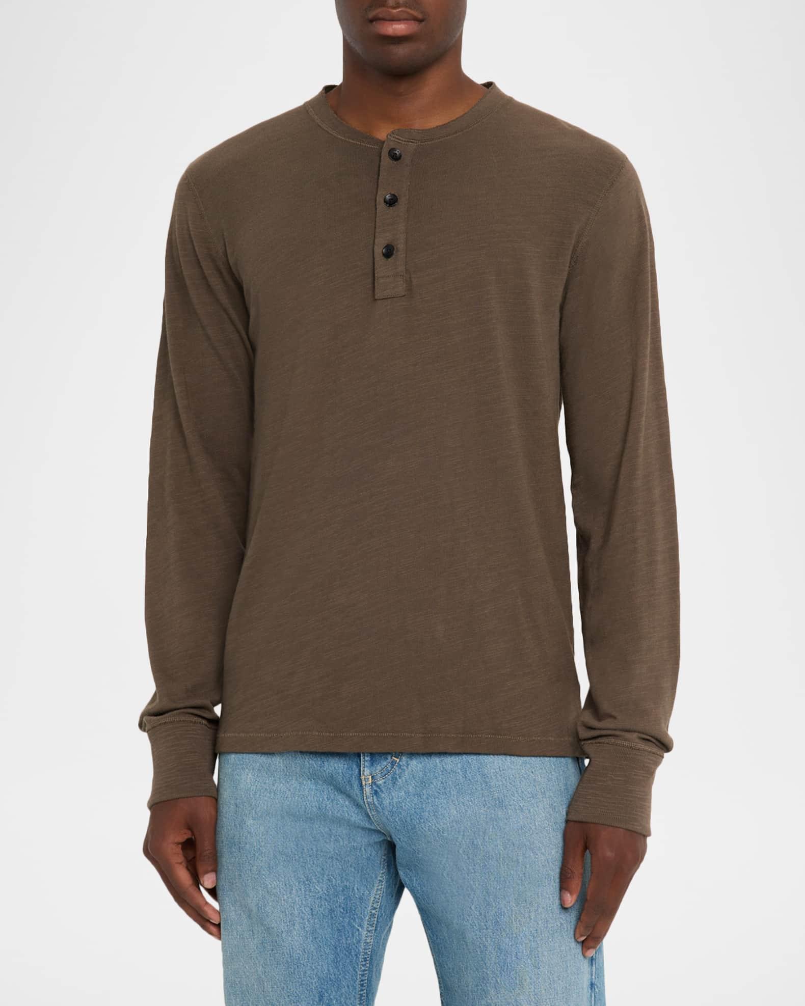 Men's Classic Flame Henley Long-Sleeve T-Shirt Product Image