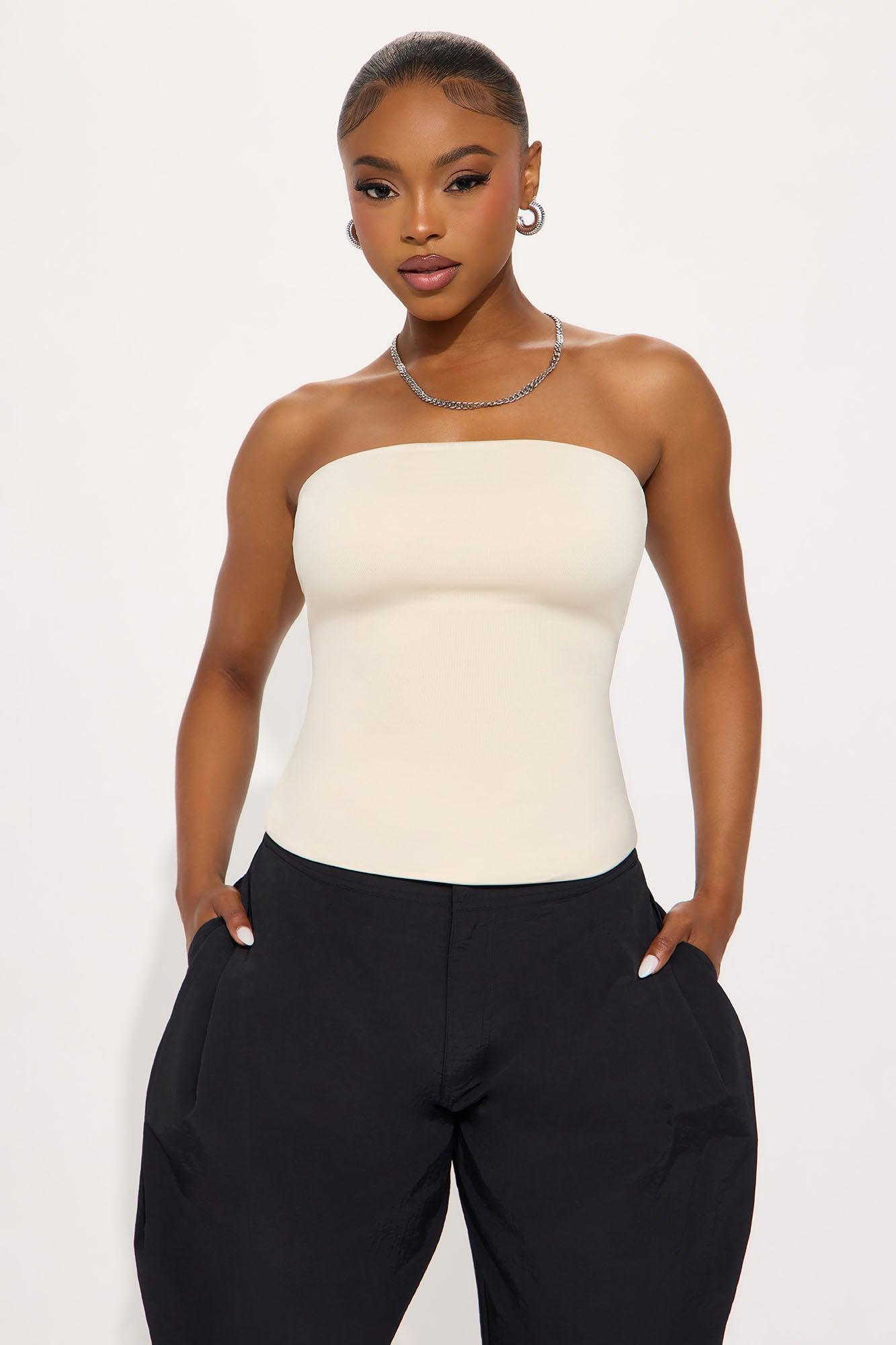Contour Double Lined Tube Top - Bone Female Product Image