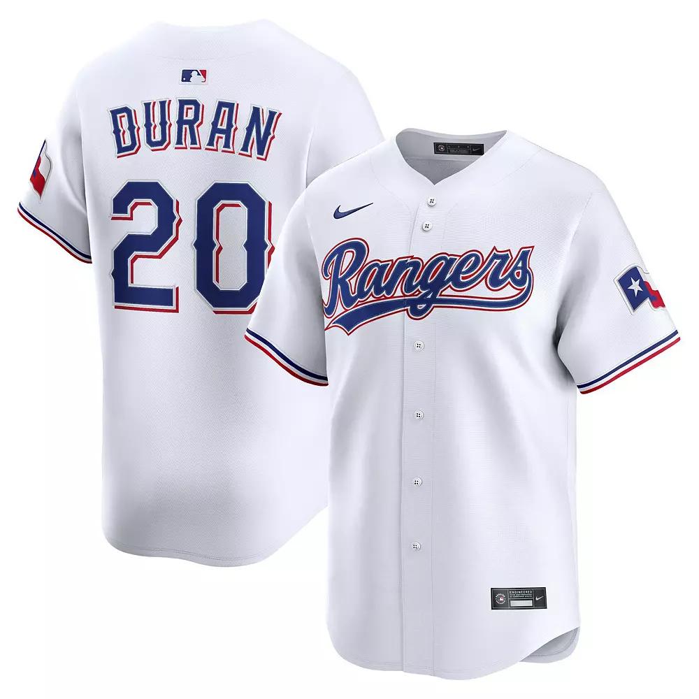 Men's Nike Ezequiel Duran White Texas Rangers Alternate Limited Player Jersey,  Product Image