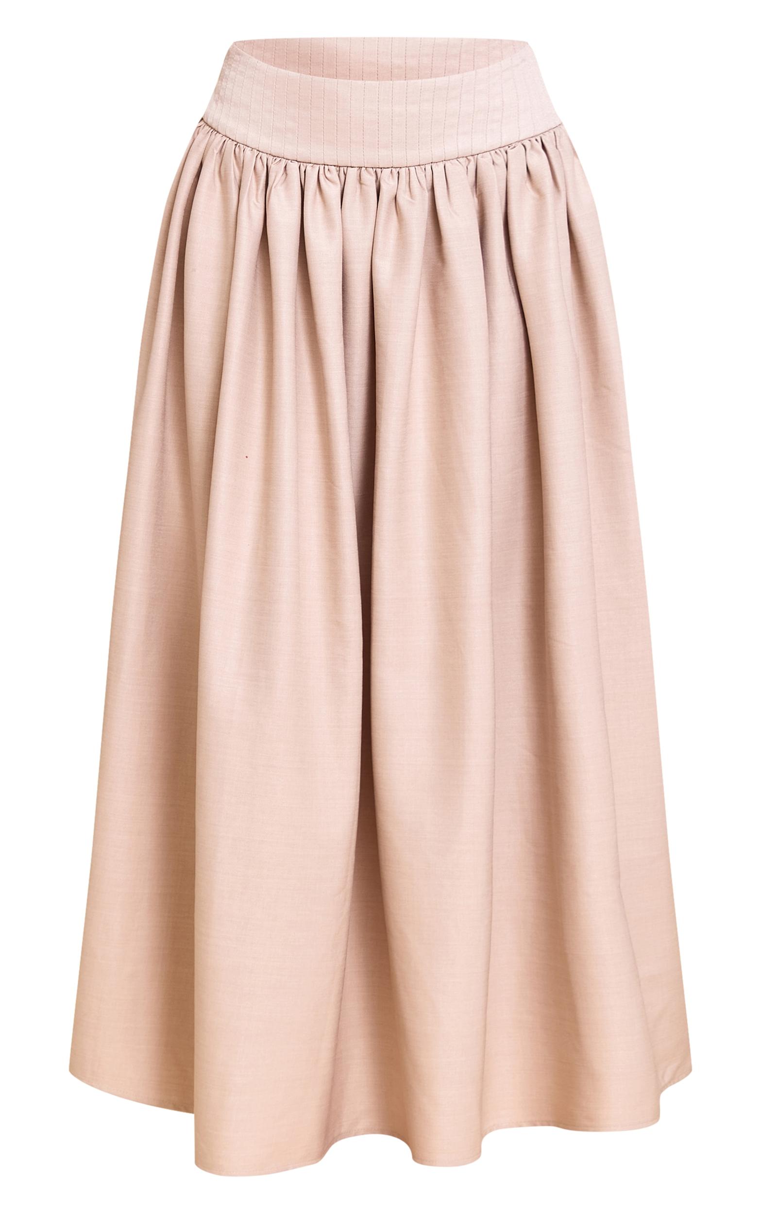 Stone Woven Drop Waist Rib Panel Maxi Skirt Product Image
