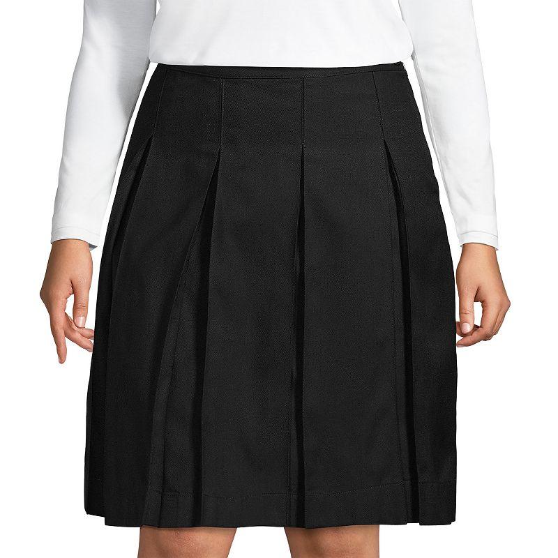 Plus Size Lands End School Uniform Box Pleat Skirt, Womens Green Product Image