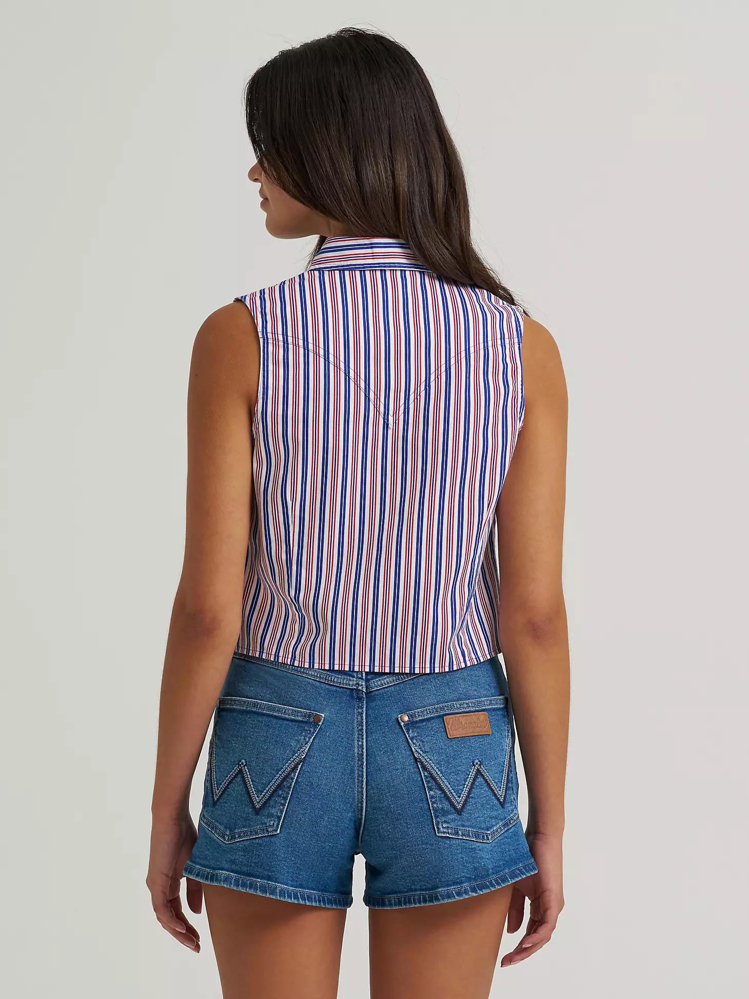 Women's Wrangler Striped Sleeveless Snap Shirt | Women's TOPS | Wrangler® Product Image