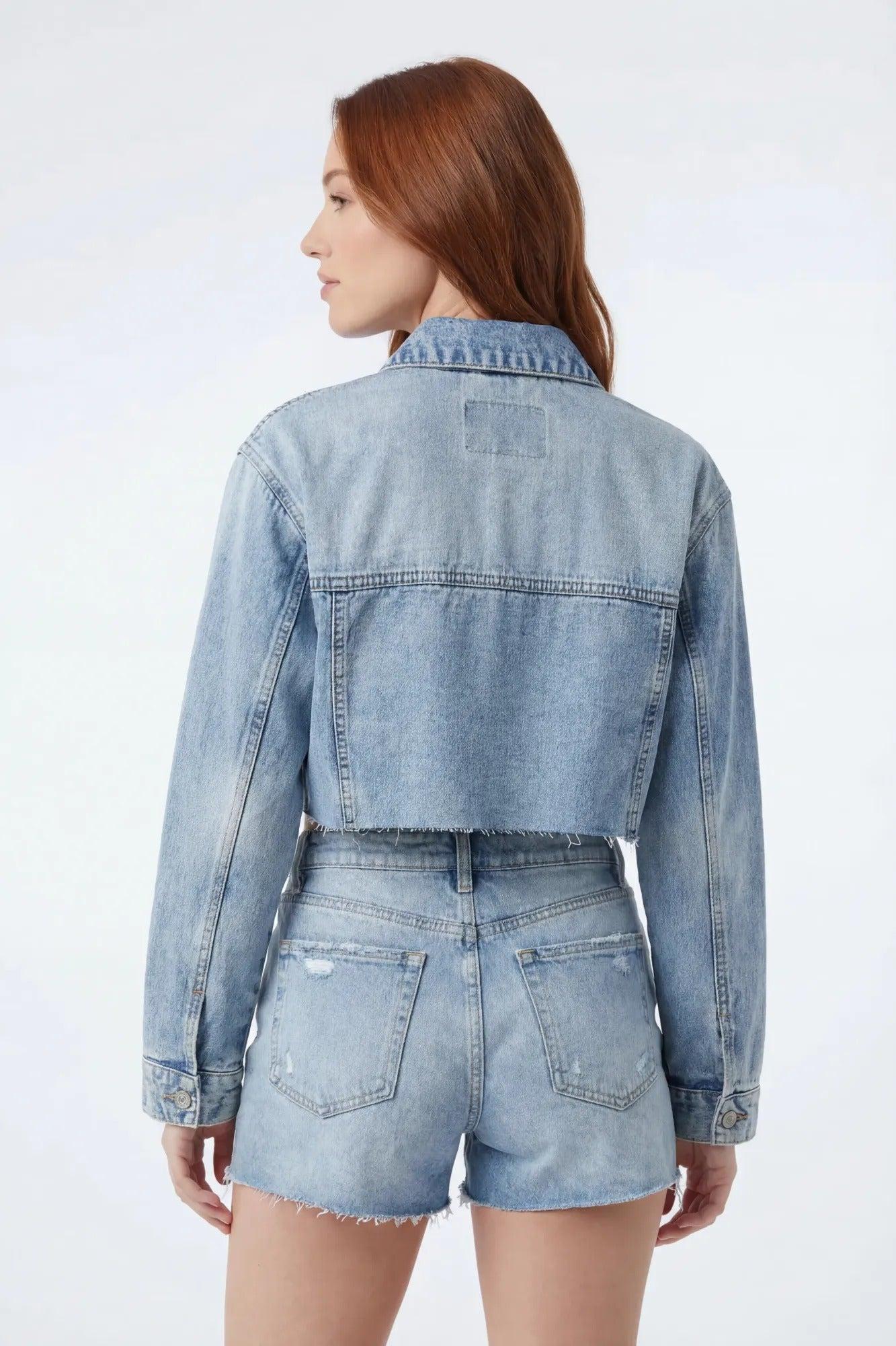 Cropped Denim Jacket Female Product Image