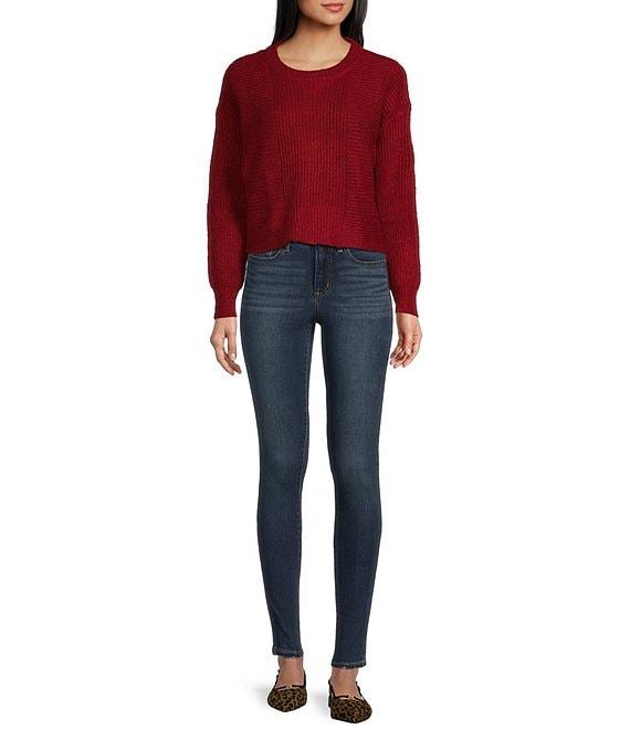 I.N. San Francisco Long Sleeve Crew Neck Cropped Pullover Sweater Product Image