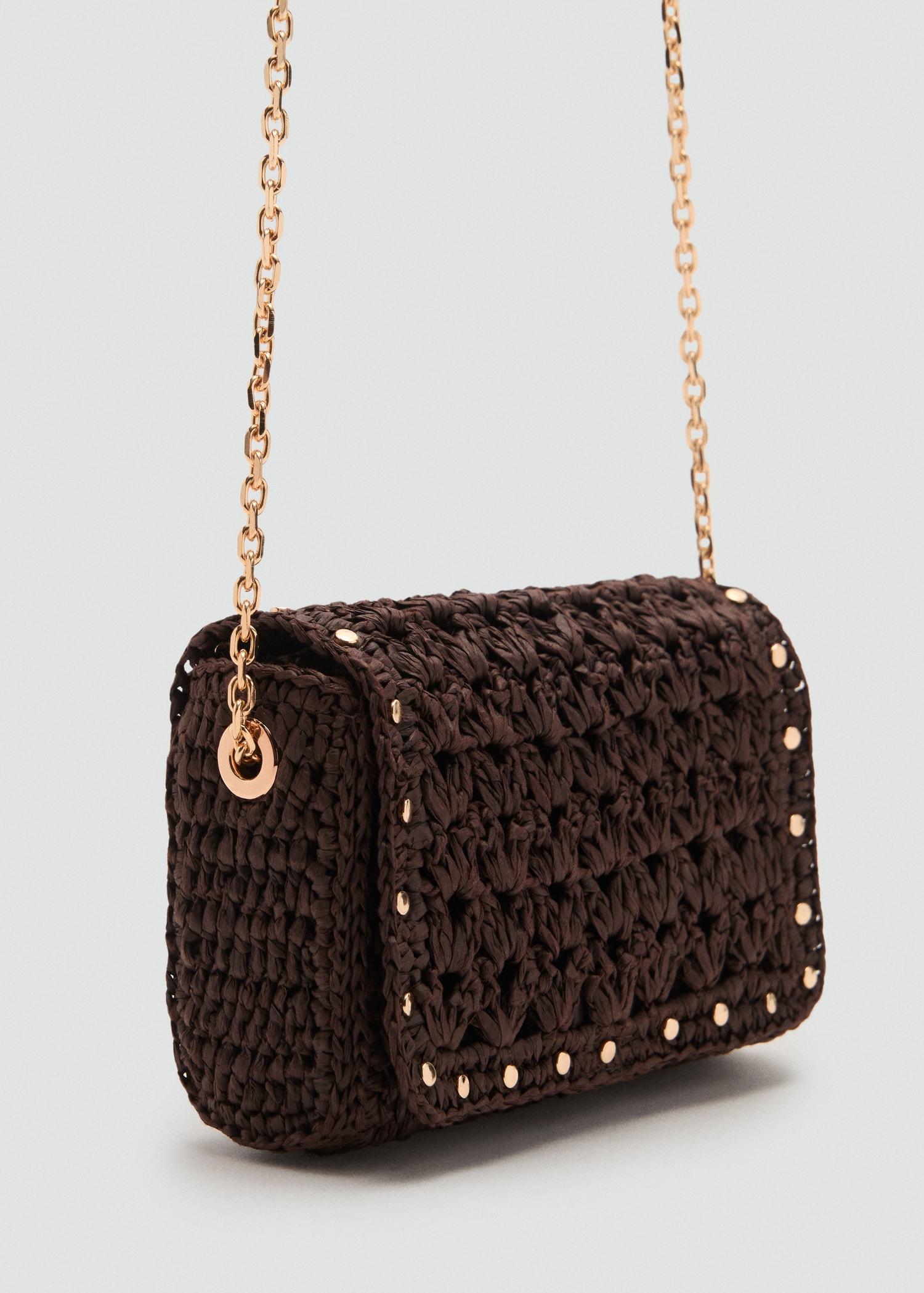 Mini natural fiber crossbody bag - Women | MANGO USA Product Image