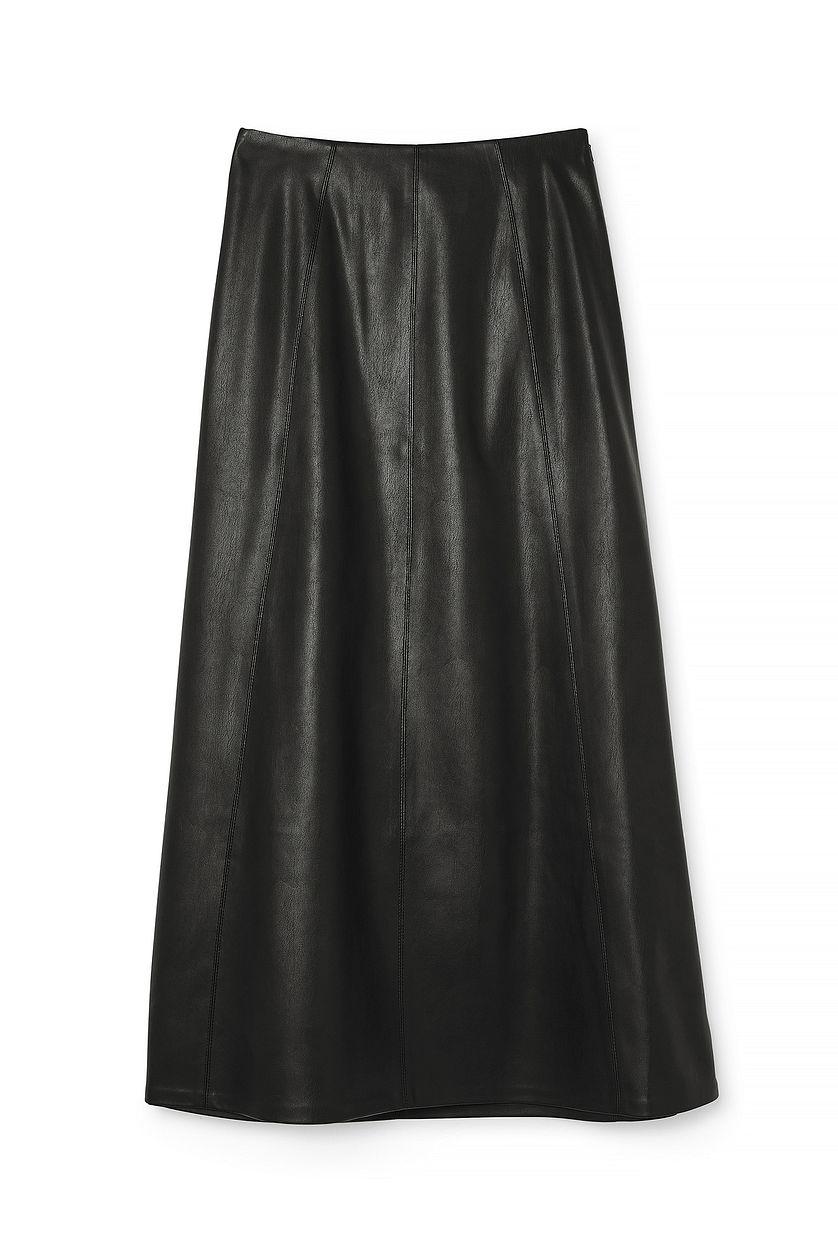 PU Flowy Midi Skirt Product Image