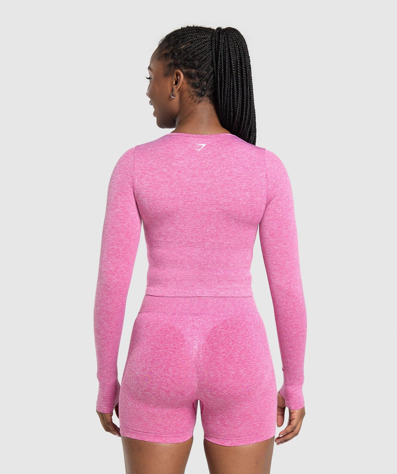 Gymshark Lift Seamless Zip Up Jacket - Winning Pink/White Marl Female Product Image