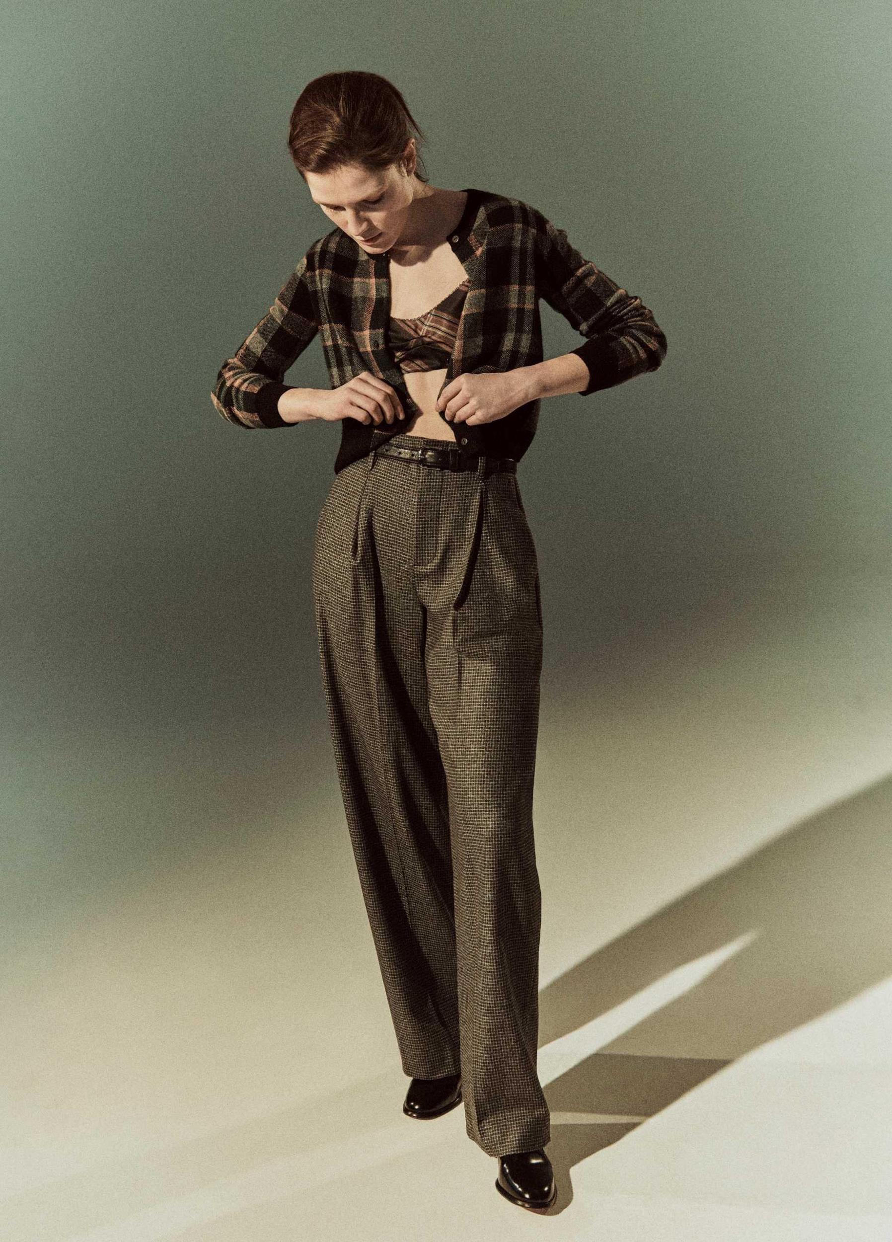 Italian Microcheck High-Rise Trouser Product Image