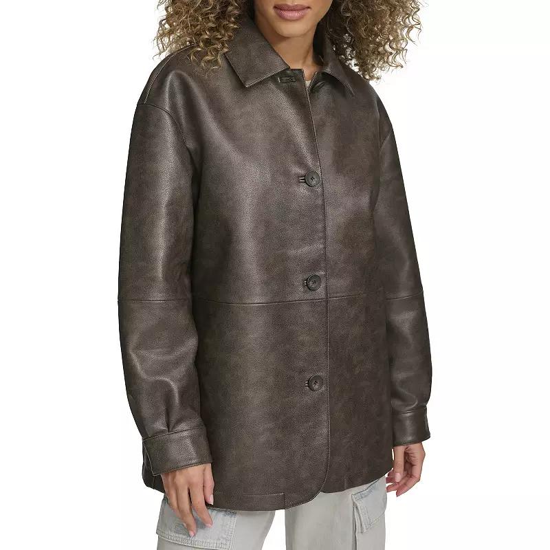 Women's Levi's® Faux Leather Vintage Collared Shirt Jacket,  Product Image