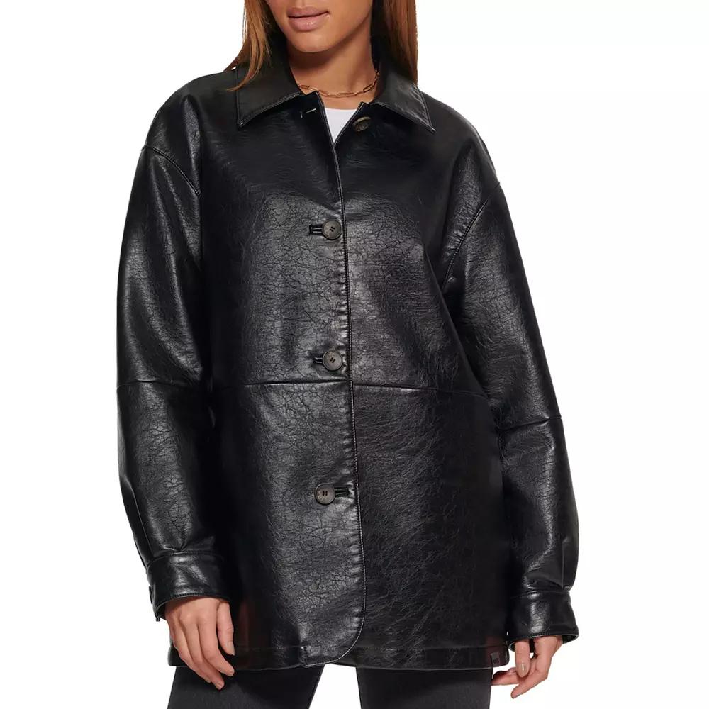 Women's Levi's® Faux Leather Vintage Collared Shirt Jacket,  Product Image