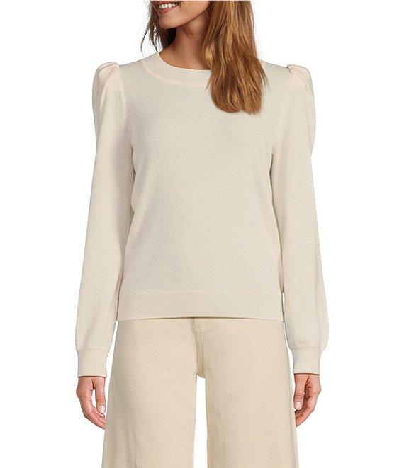 Antonio Melani Lisa Puff Sleeve Crew Neck Cashmere Sweater Product Image