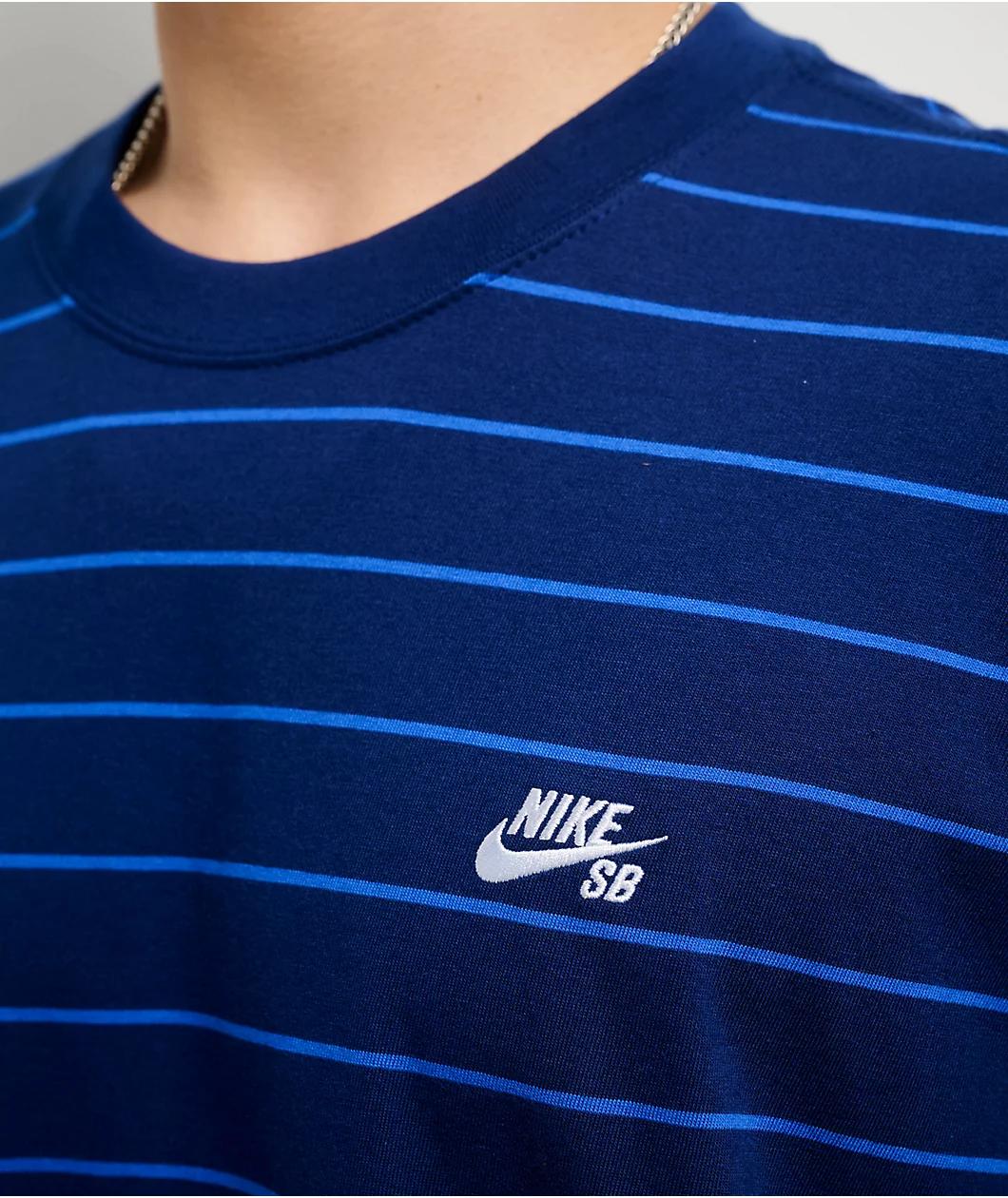 Nike SB Max90 Striped Navy T-Shirt Product Image