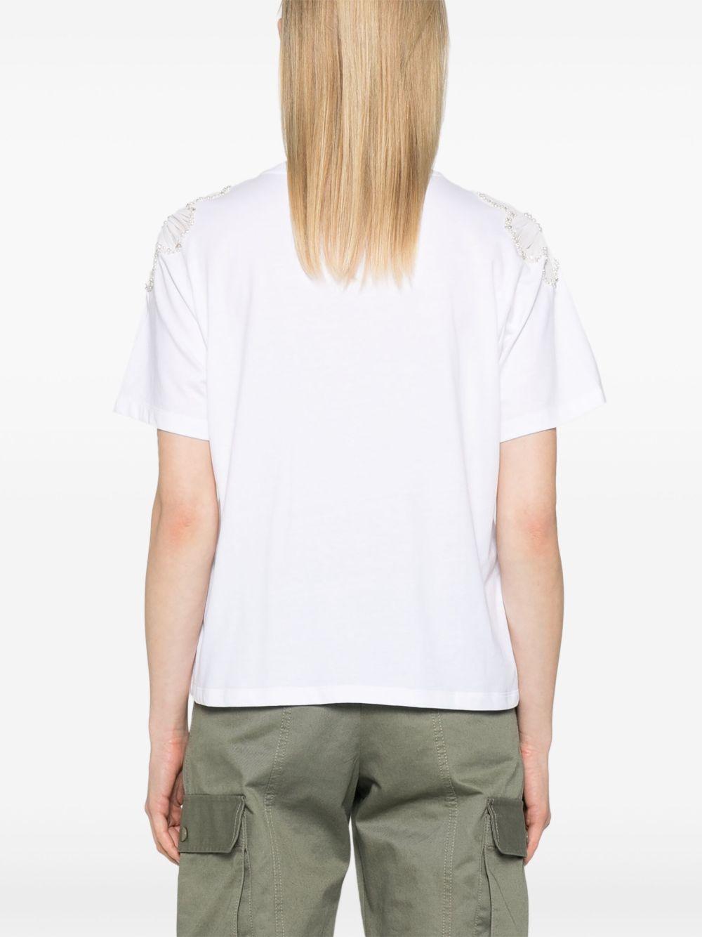 floral-appliqué T-shirt Product Image