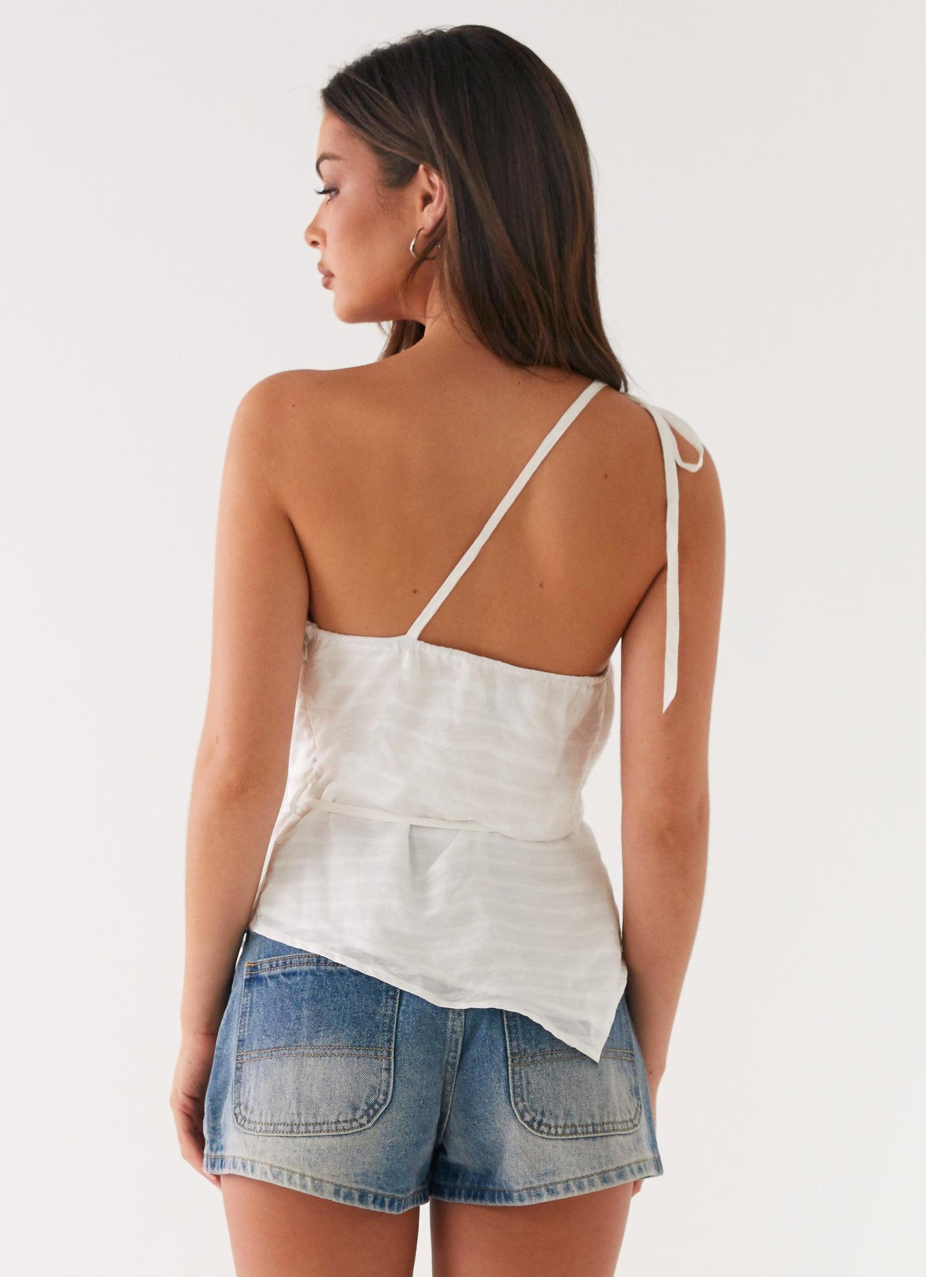 Joanne One Shouder Top - White Product Image
