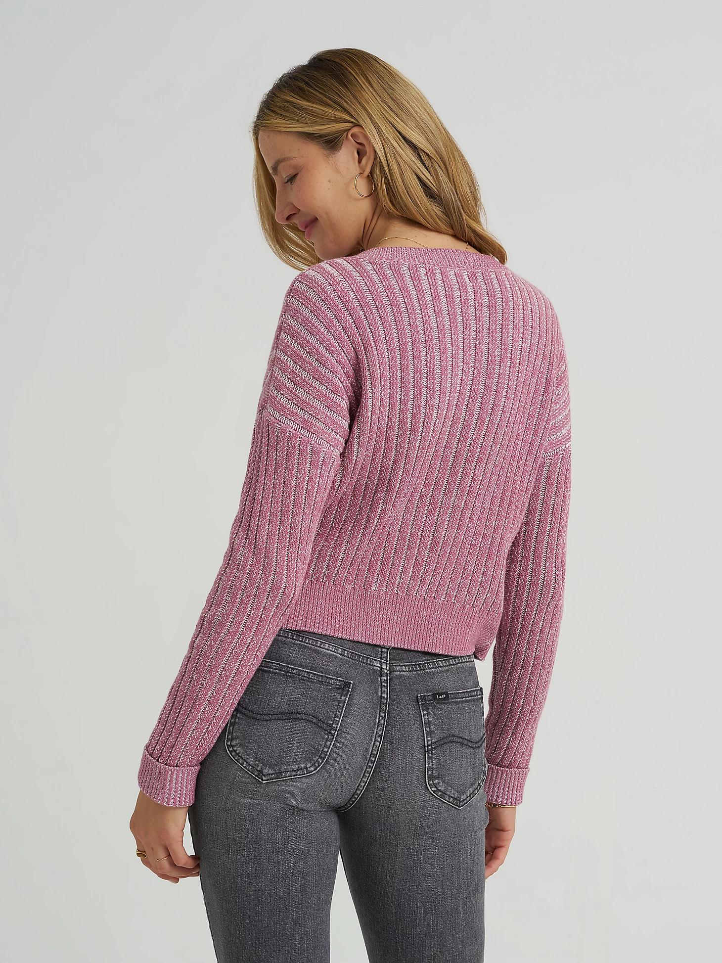 Women's V-Neck Plaited Sweater | Women's Tops & Tees | Lee® Product Image