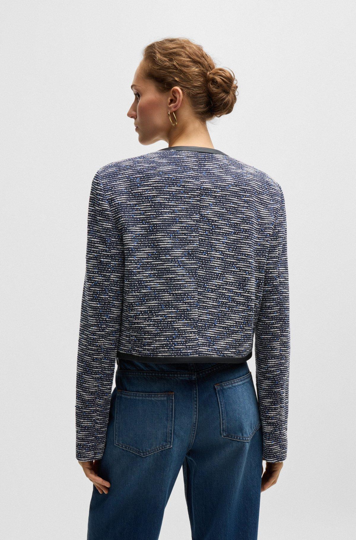 BOSS - Cropped jacket in cotton tweed - Patterned Product Image