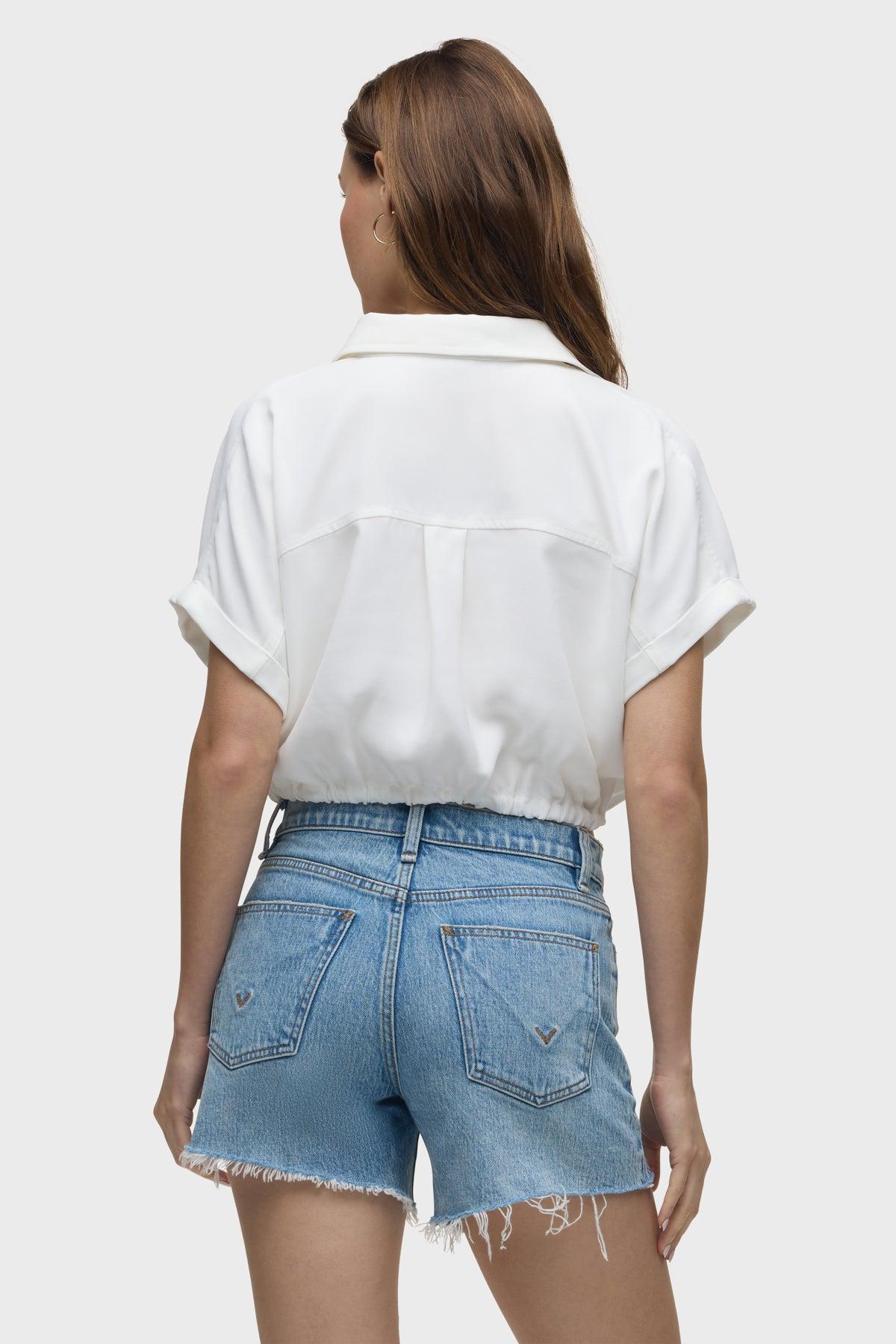 Drawstring Button Down Shirt Female Product Image