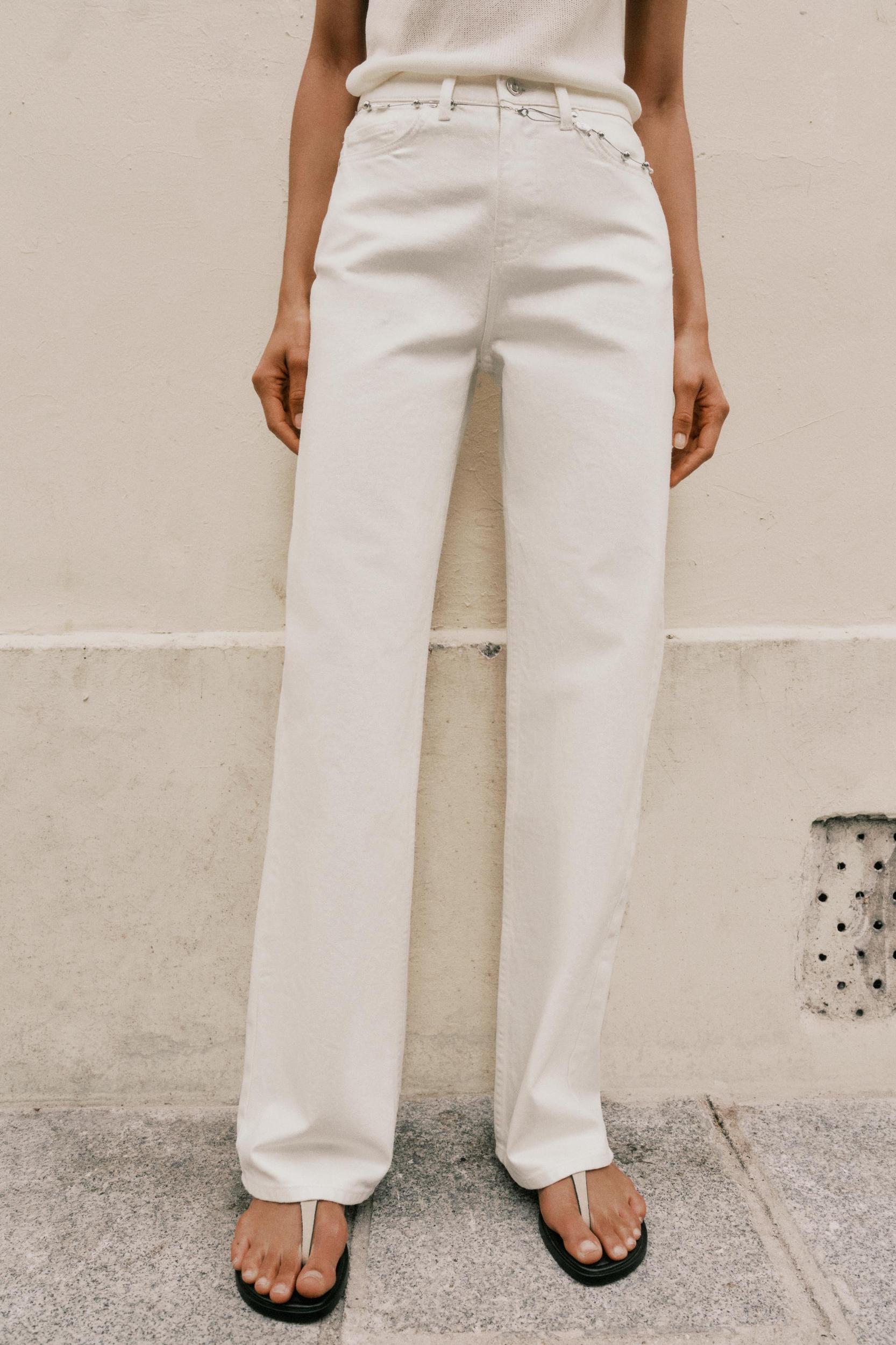 Z1975 PEARLESCENT BELTED JEANS Product Image