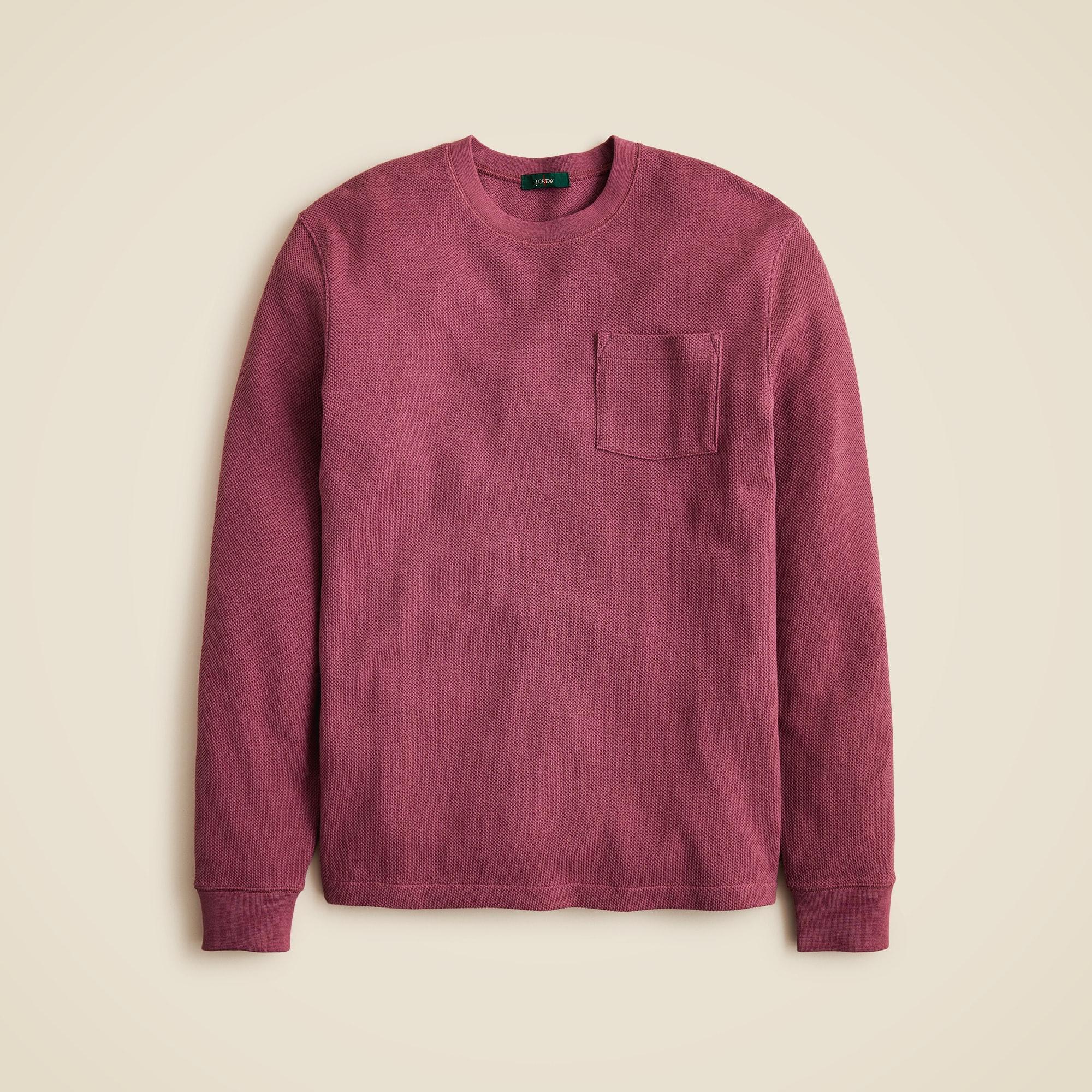 Long-sleeve macropiqué cotton T-shirt Product Image