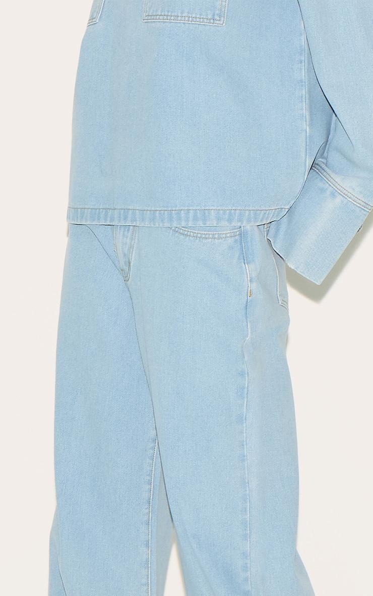 Light Blue High Waist Wide Leg Jeans Product Image