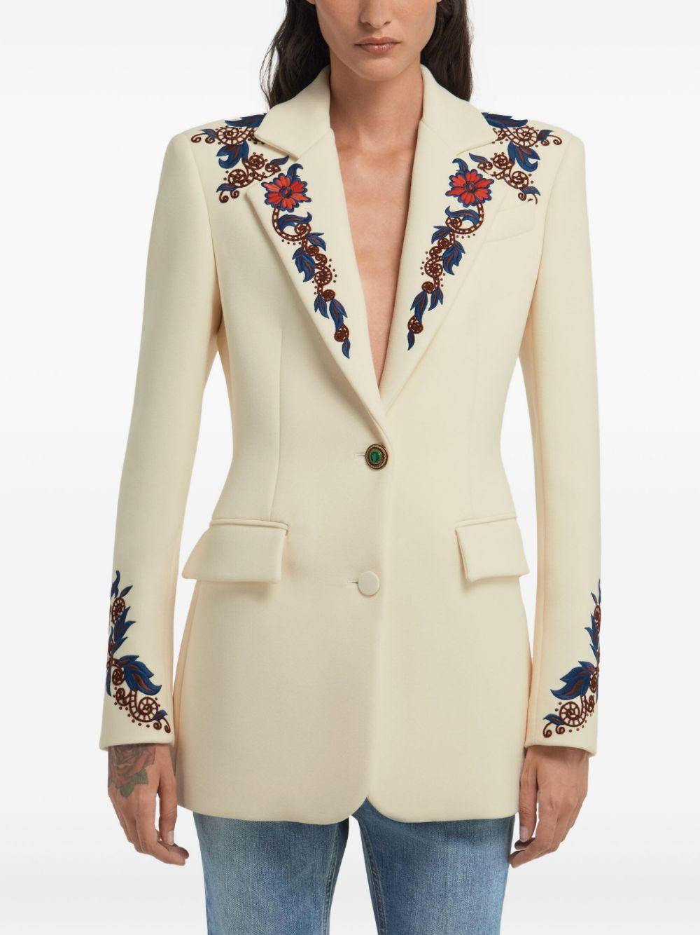 floral-embroidered blazer Product Image