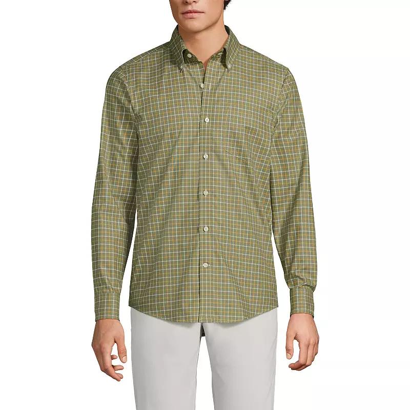 Men's Lands' End Tailored Fit No Iron Twill Long Sleeve Shirt,  Product Image