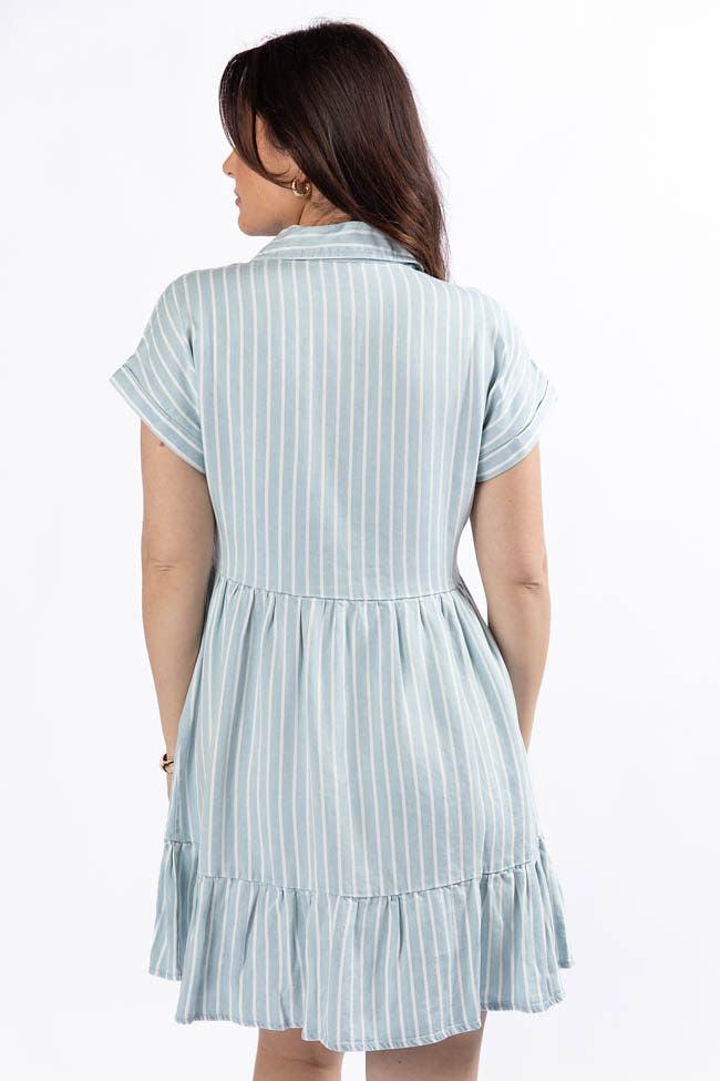 I Told You Striped Chambray Shirt Dress FINAL SALE Product Image