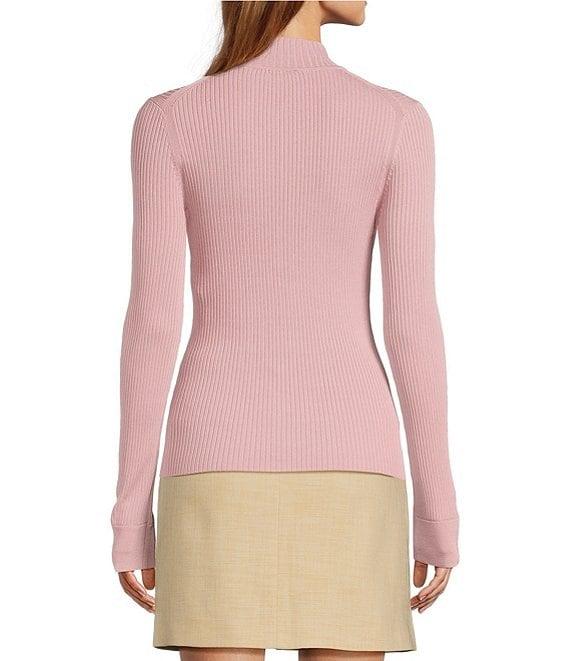 Tara Jarmon Prudie Ribbed Knit Mock Neck Long Sleeve Top Product Image
