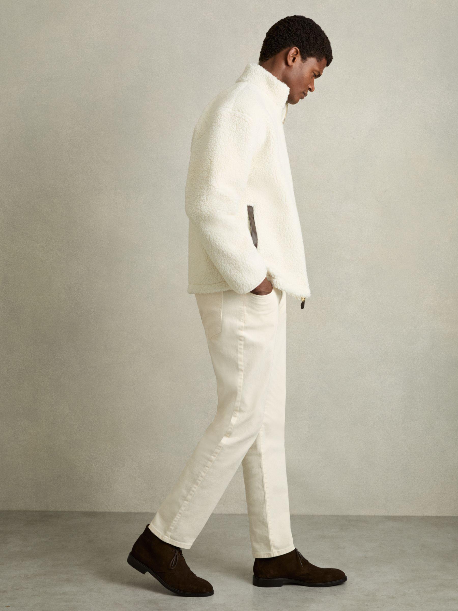 Fleece Zip-Through Jacket in Ecru Product Image