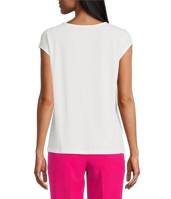 Kasper Extended Shoulder Scrunch Front Top Product Image