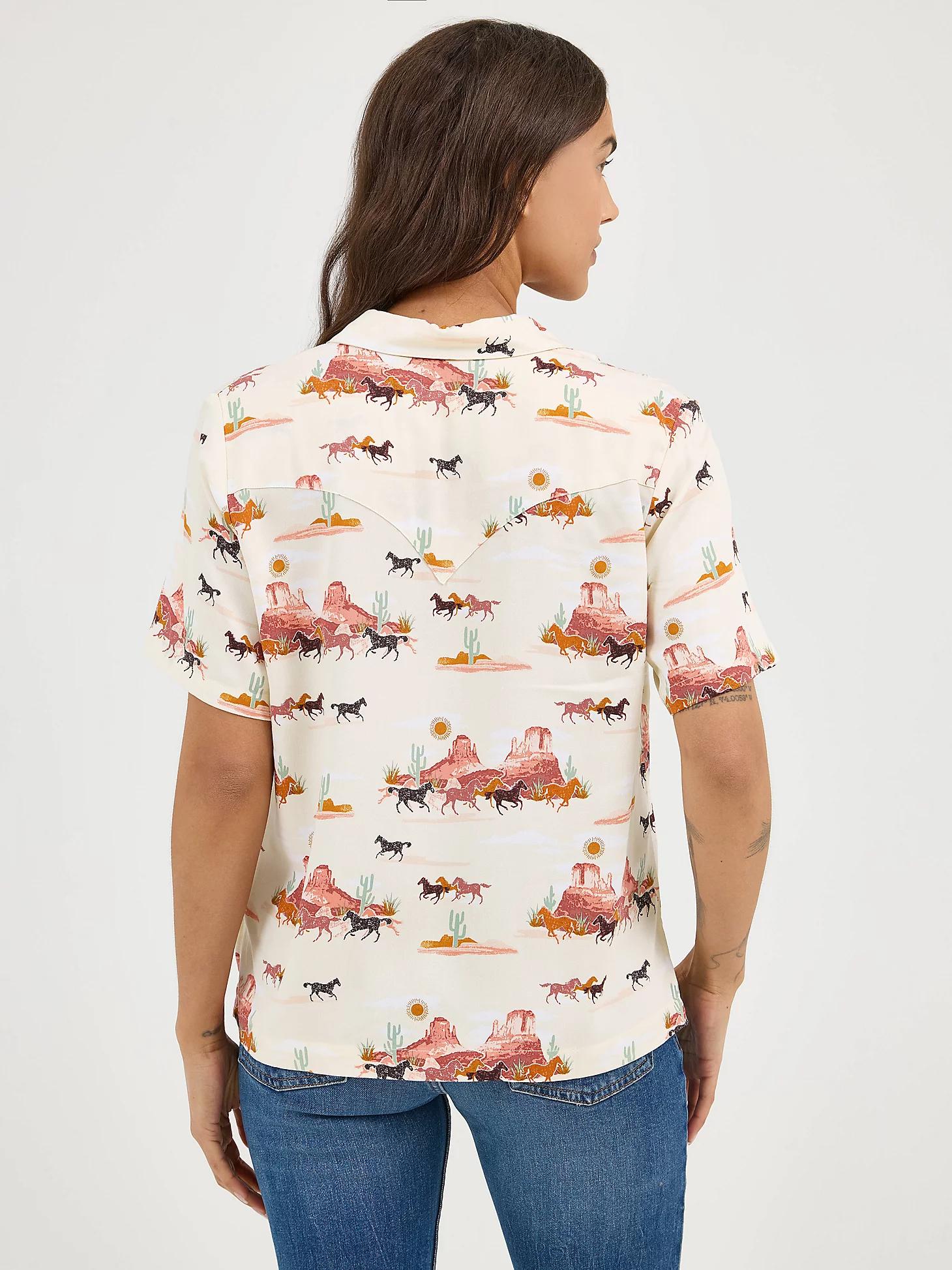 Women's Wrangler Retro® Cowgirl Camp Shirt in Ditsy Cowboy Product Image