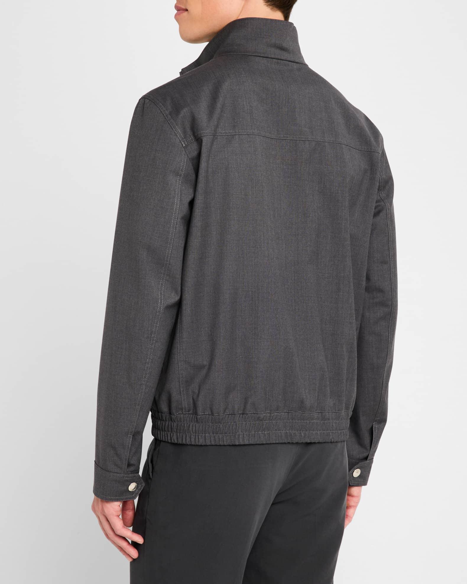 Men's Wool Full-Zip Blouson Jacket Product Image