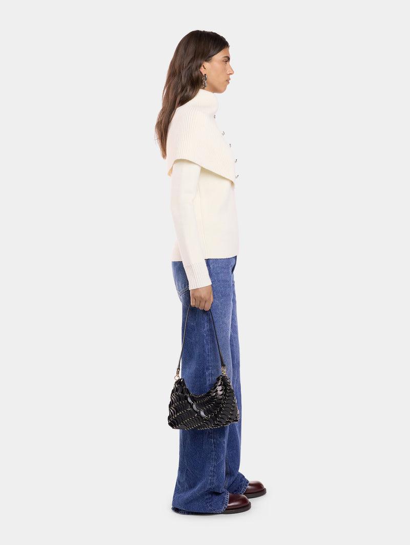 BLACK PACO SHOULDER CLUTCH CALF Product Image