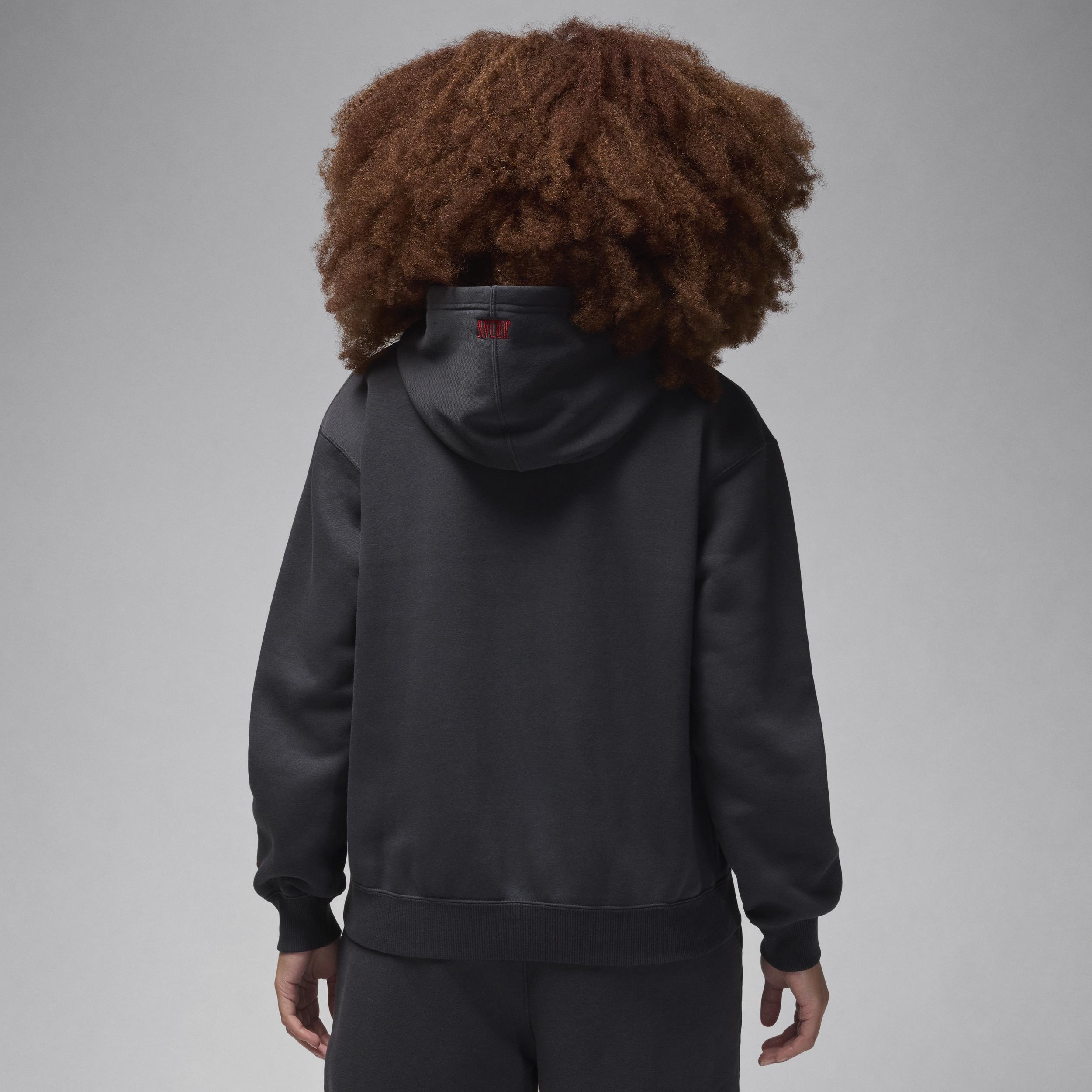 Jordan Womens Jordan Brooklyn Fleece Pullover 24 Gel - Womens Off Noir/Gym Red Product Image