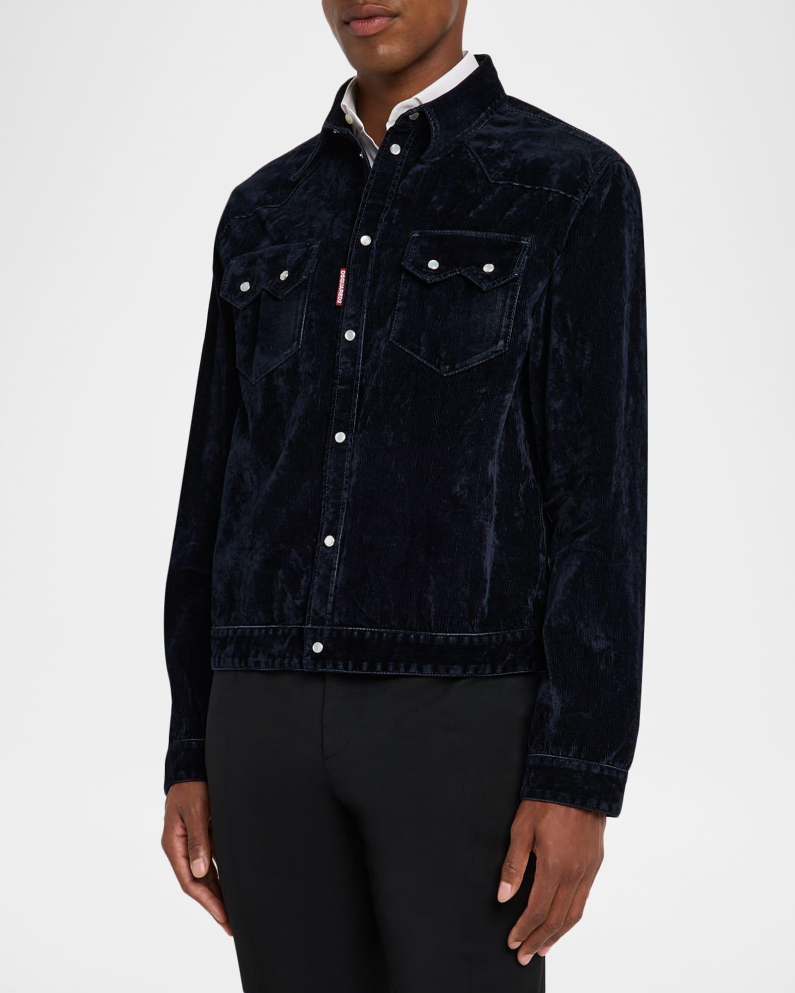 Men's Flocked Corduroy Jean Jacket Product Image