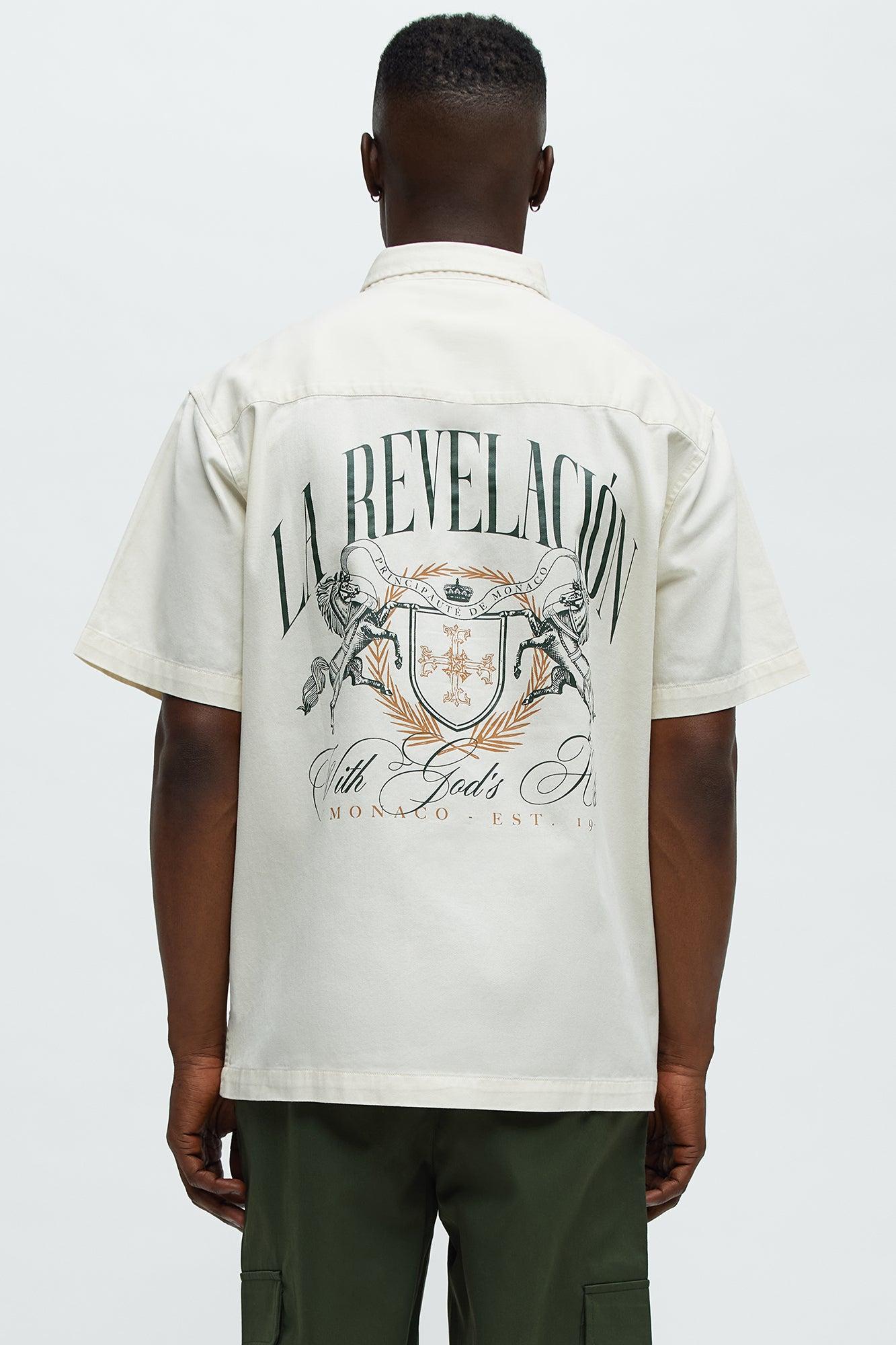 Regular Fit La Revelacion Button Up Shirt - Cream Male Product Image