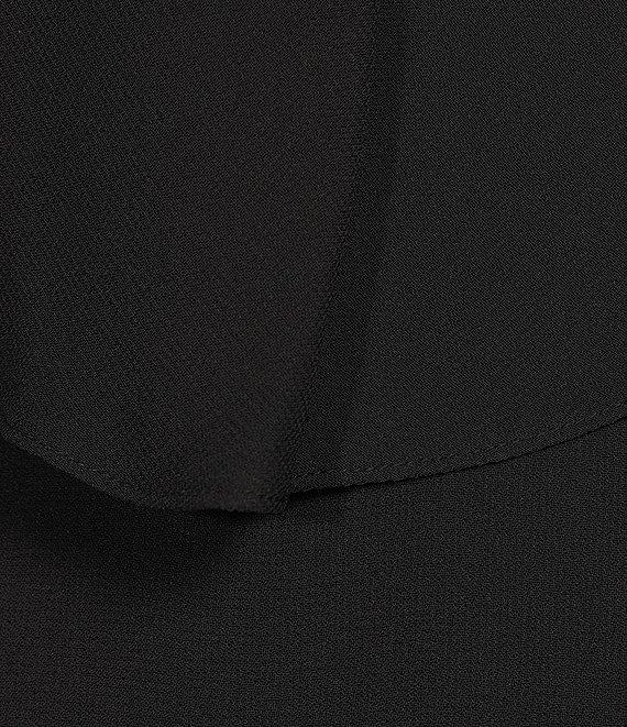 Ignite Evenings Cap Sleeve Crew Neck Beaded Trim Detail Chiffon Tiered Dress Product Image