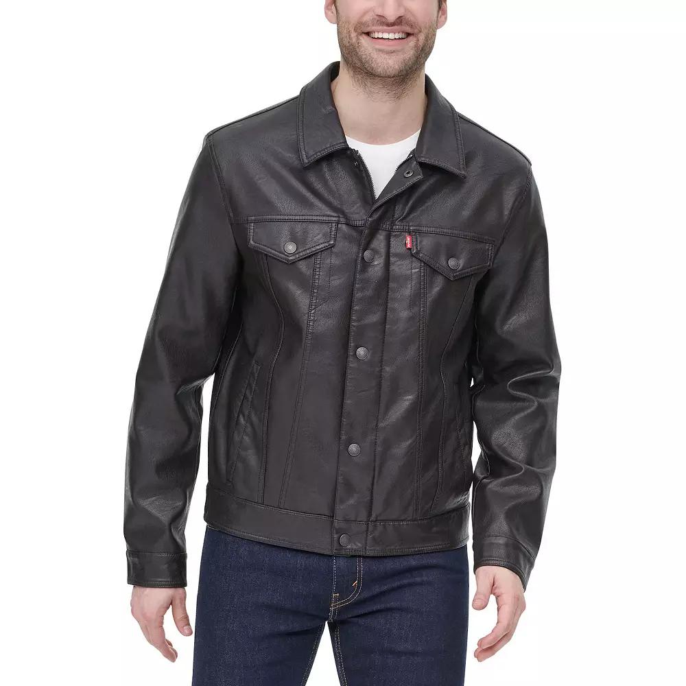 Men's Levi's® Faux Leather Trucker Jacket,  Product Image