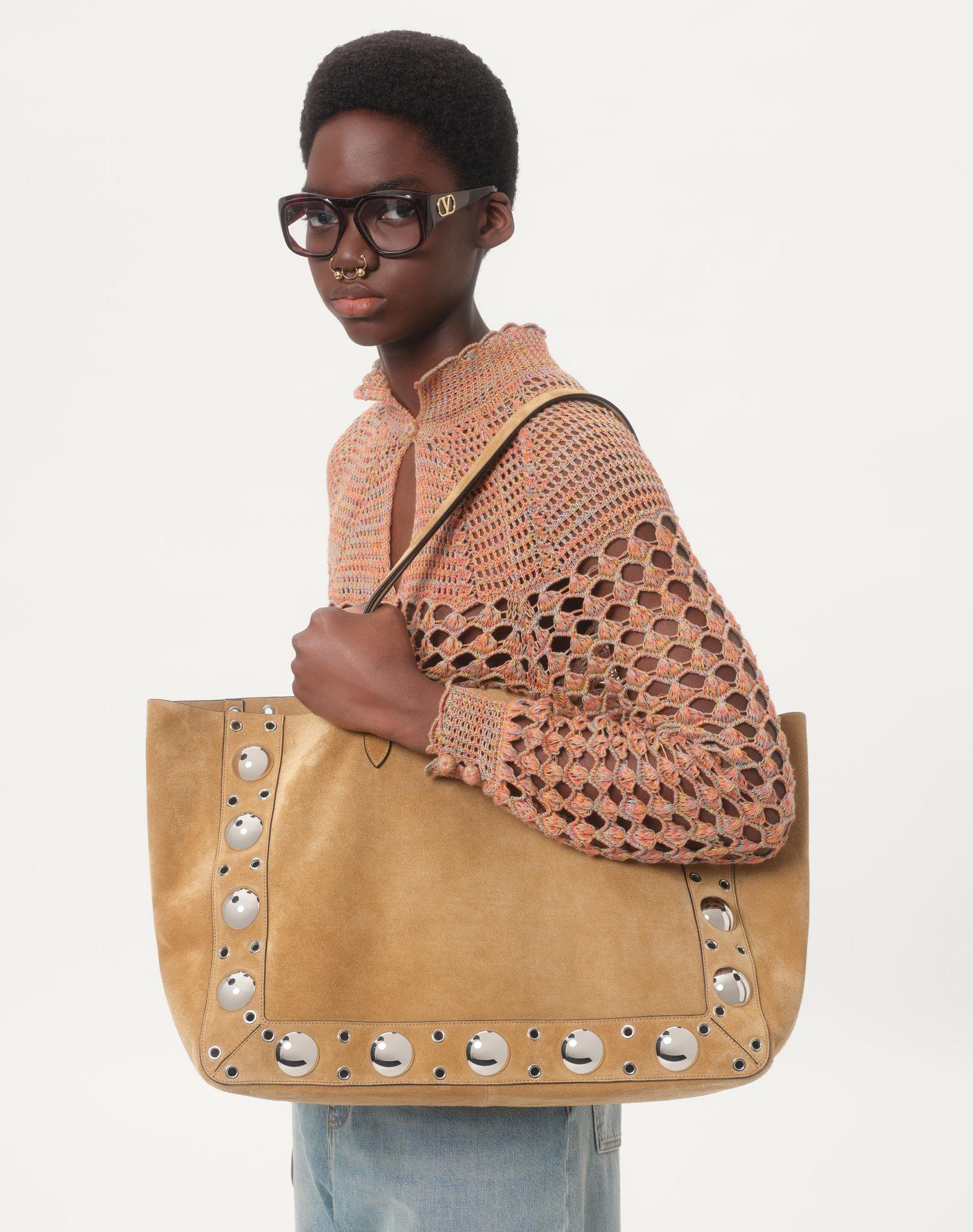 Valentino Garavani Nellcôte Large Suede Shopping Bag Product Image