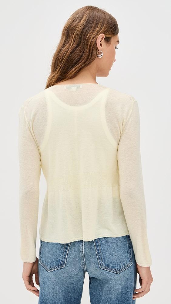 Vince Ribbed Waist Single Button Cardigan | Shopbop Product Image