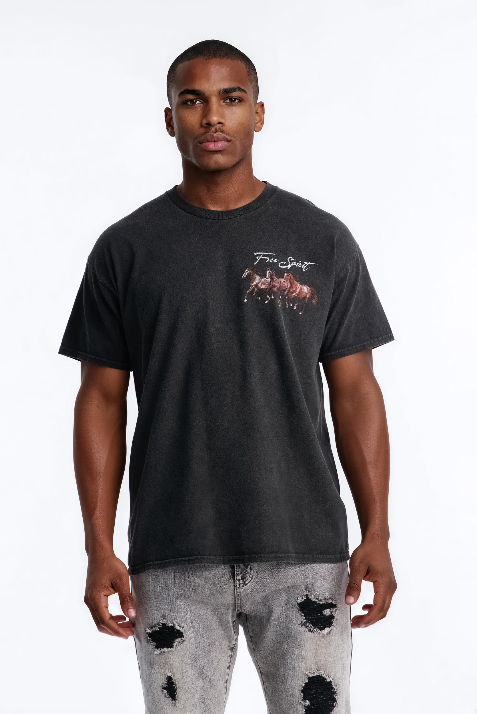 Free Spirit Vintage Oversized Short Sleeve Tee - BlackWash Male Product Image