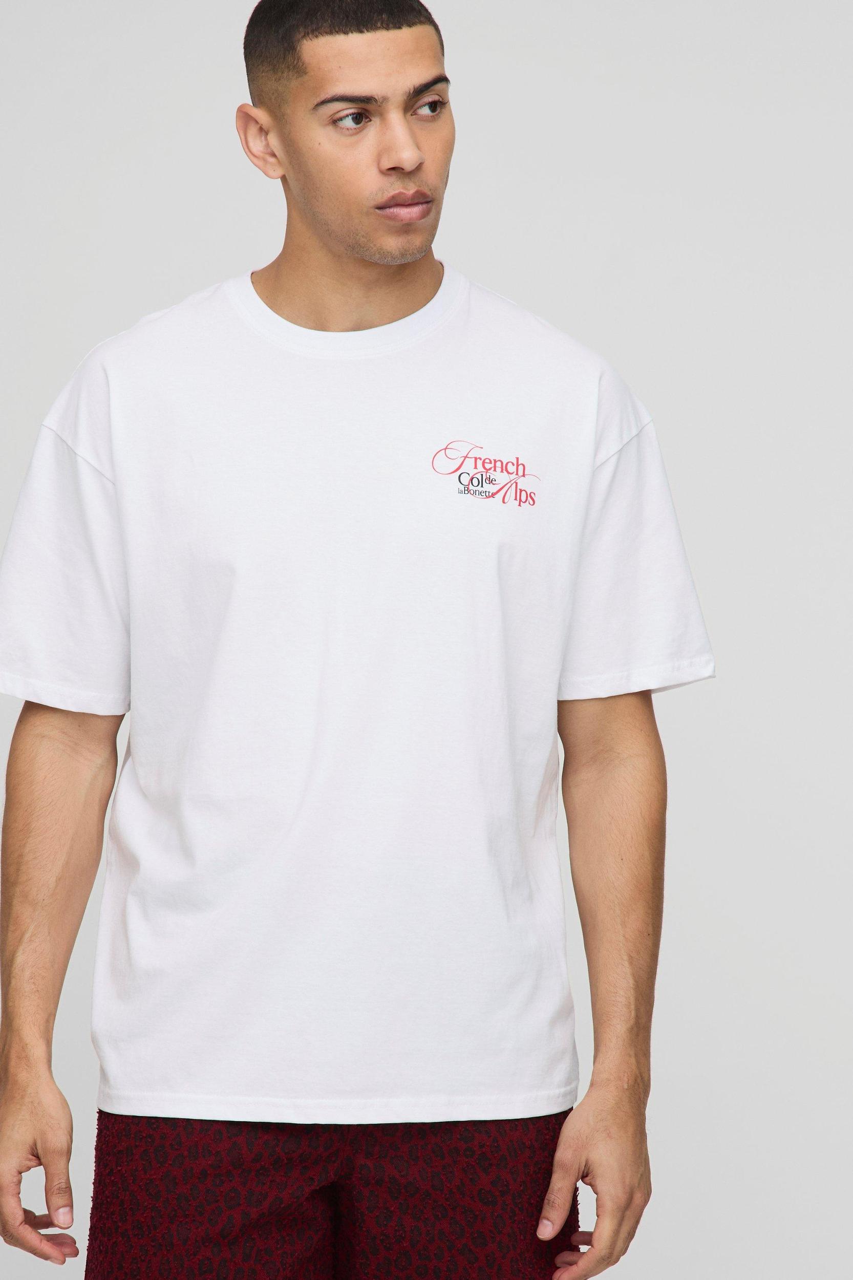Oversized Espresso French Alps T-Shirt | boohooMAN USA Product Image