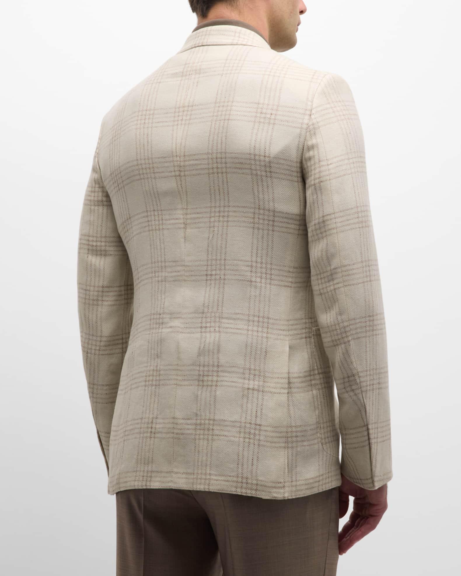 Men's Large Check Linen-Blend Sport Coat Product Image