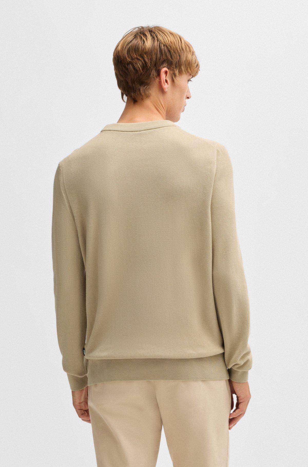 Micro-structured sweater in cotton Product Image