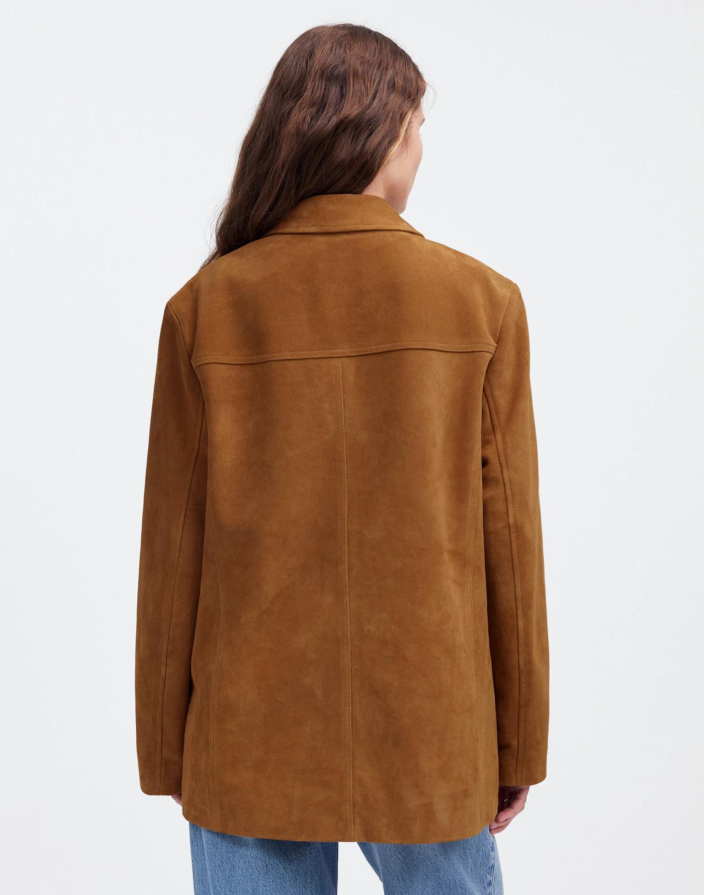 Long Chore Blazer in Suede Product Image