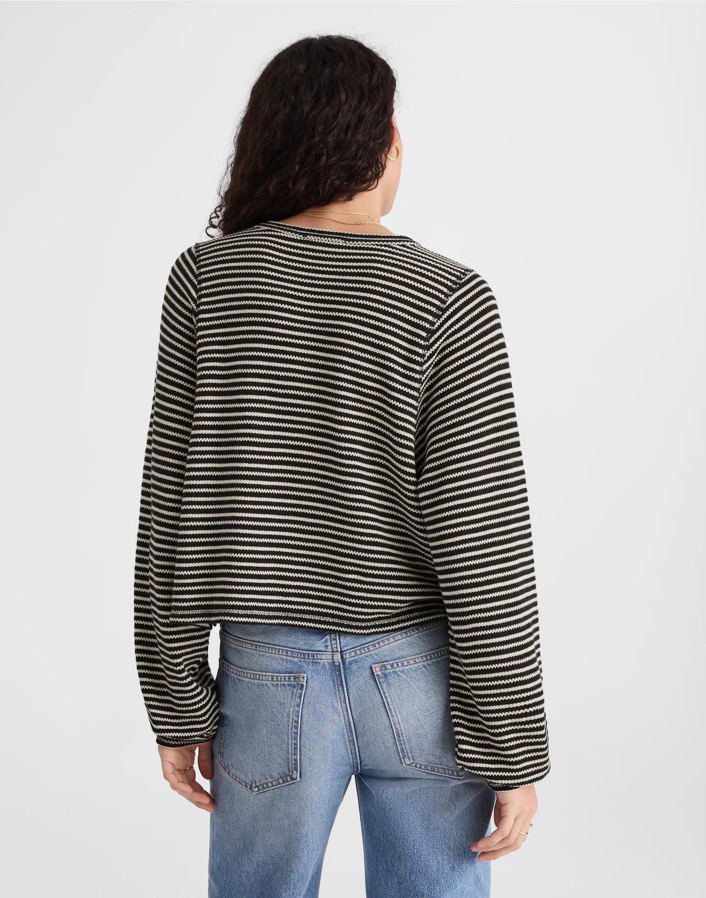 Striped Curved Long-Sleeve Tee Product Image
