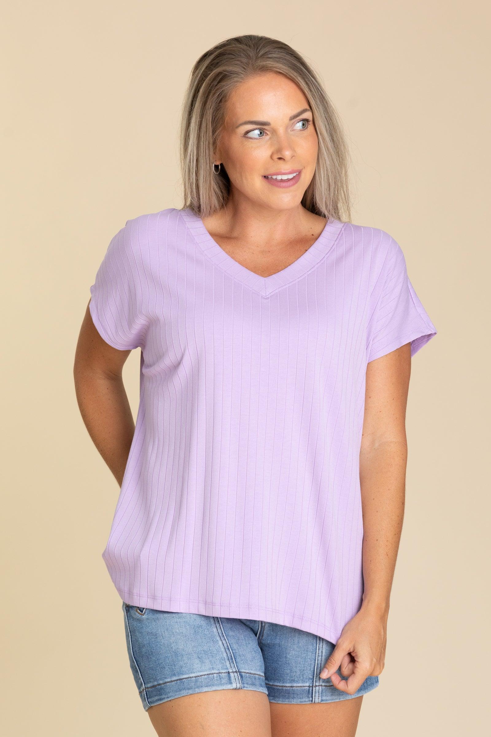 Ribbed V-Neck Top Product Image