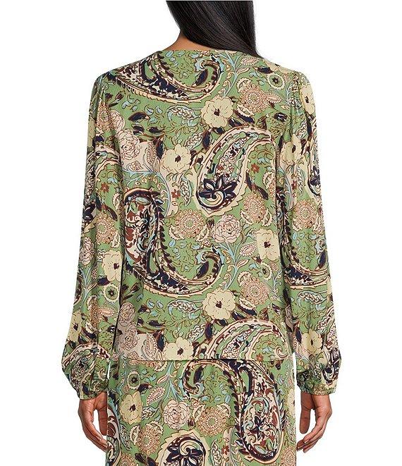 Nurture by Westbound Paisley Notch Neck Line Yoke Top Product Image