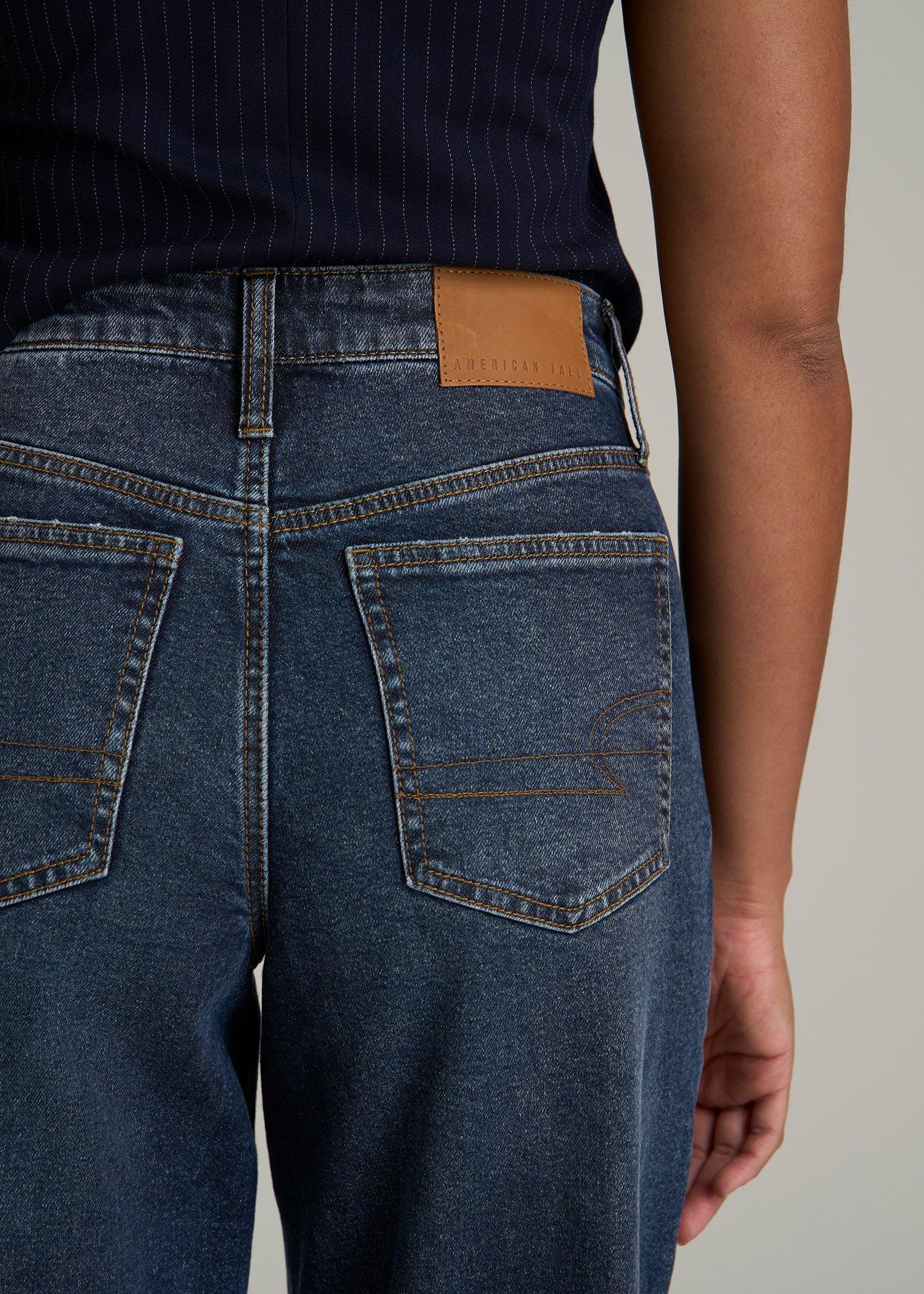 Luna High-Rise Wide-Leg Jeans for Tall Women in Faded Dark Indigo Female Product Image