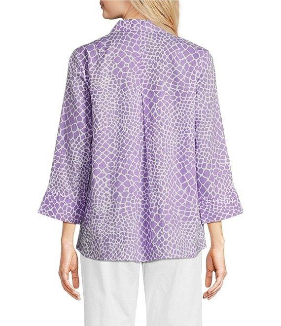 Foxcroft Agnes Linen Blend V-Neck 3/4 Sleeve Tunic Product Image